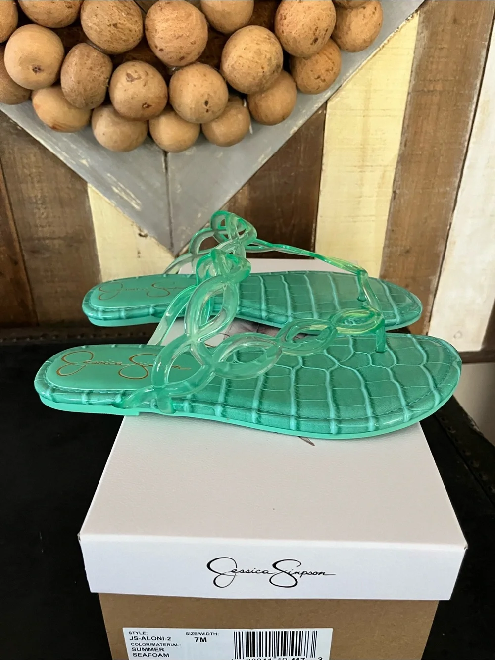 Jessica Simpson Aloni Jelly sandals in summer seafoam